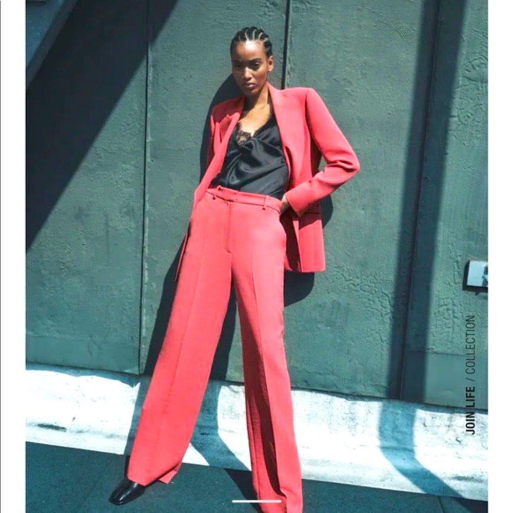 Zara Double Breasted Blazer With Pants Complete Suit